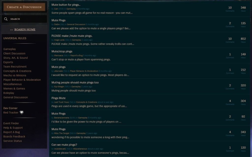 Mutis por el foro, de League of Legends